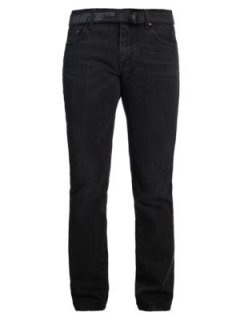 Faded D-Ring Belted Skinny Jeans
